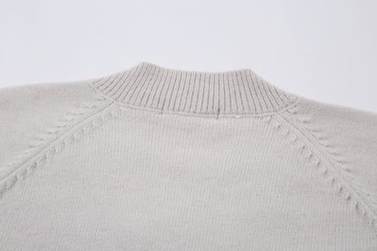 Varsity Button | Mock Neck Knit Sweater