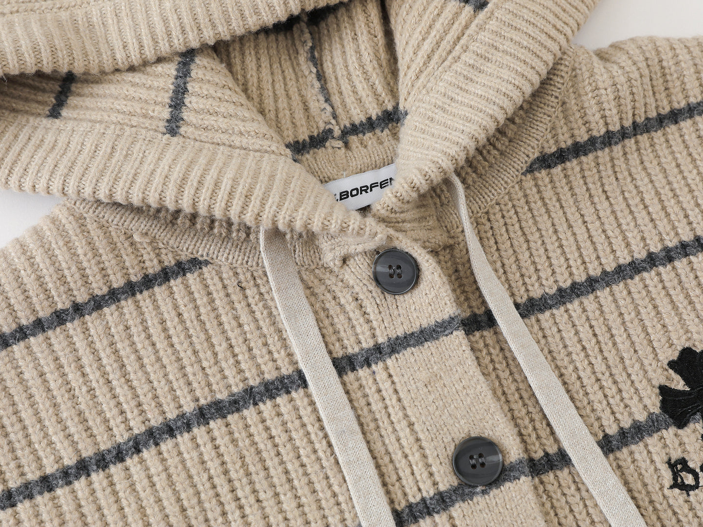 Stripe Hoodie | Button-Up Knit Cardigan