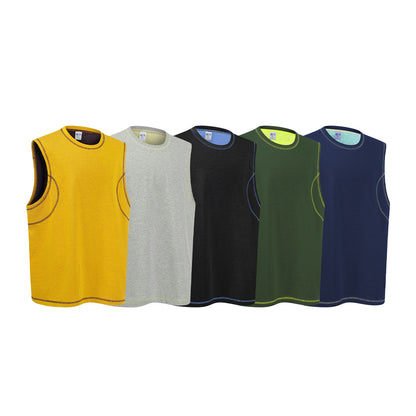 Forest Pulse | Contrast Seam Sleeveless Top - Santo 
