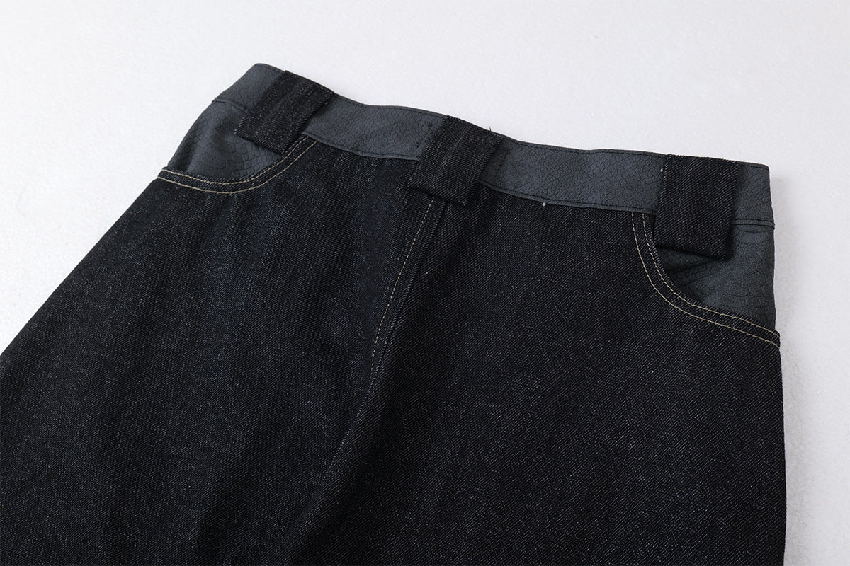 Baggy Barrel | Embroidery Wide Jeans