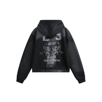 Spray Paint Print | Zip Up Hoodie - Santo 