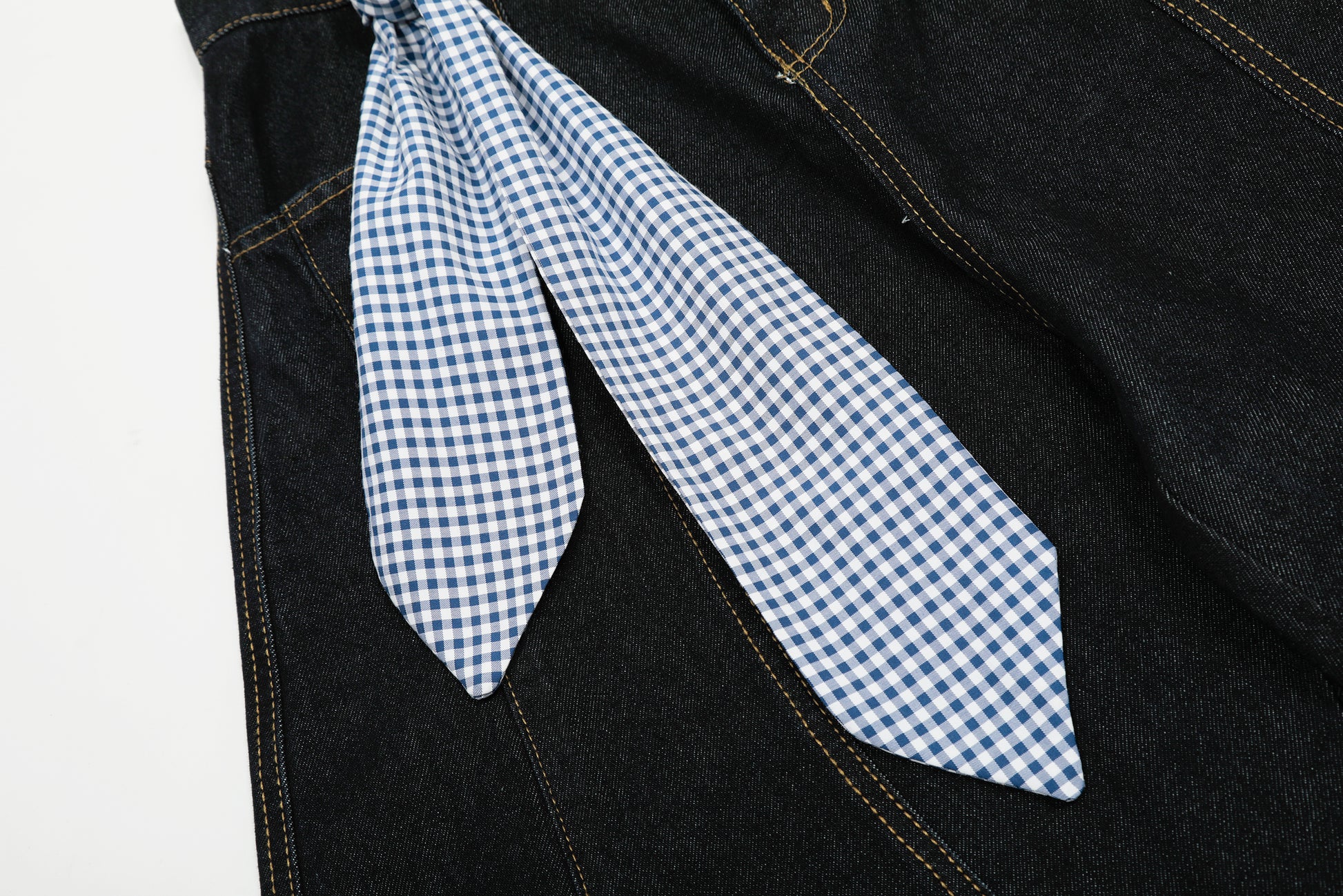 Gingham Tie Barrel | Baggy Jeans - Santo 