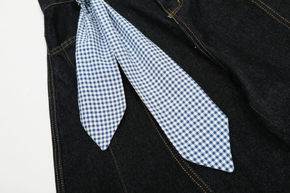 Gingham Tie Barrel | Baggy Jeans - Santo 