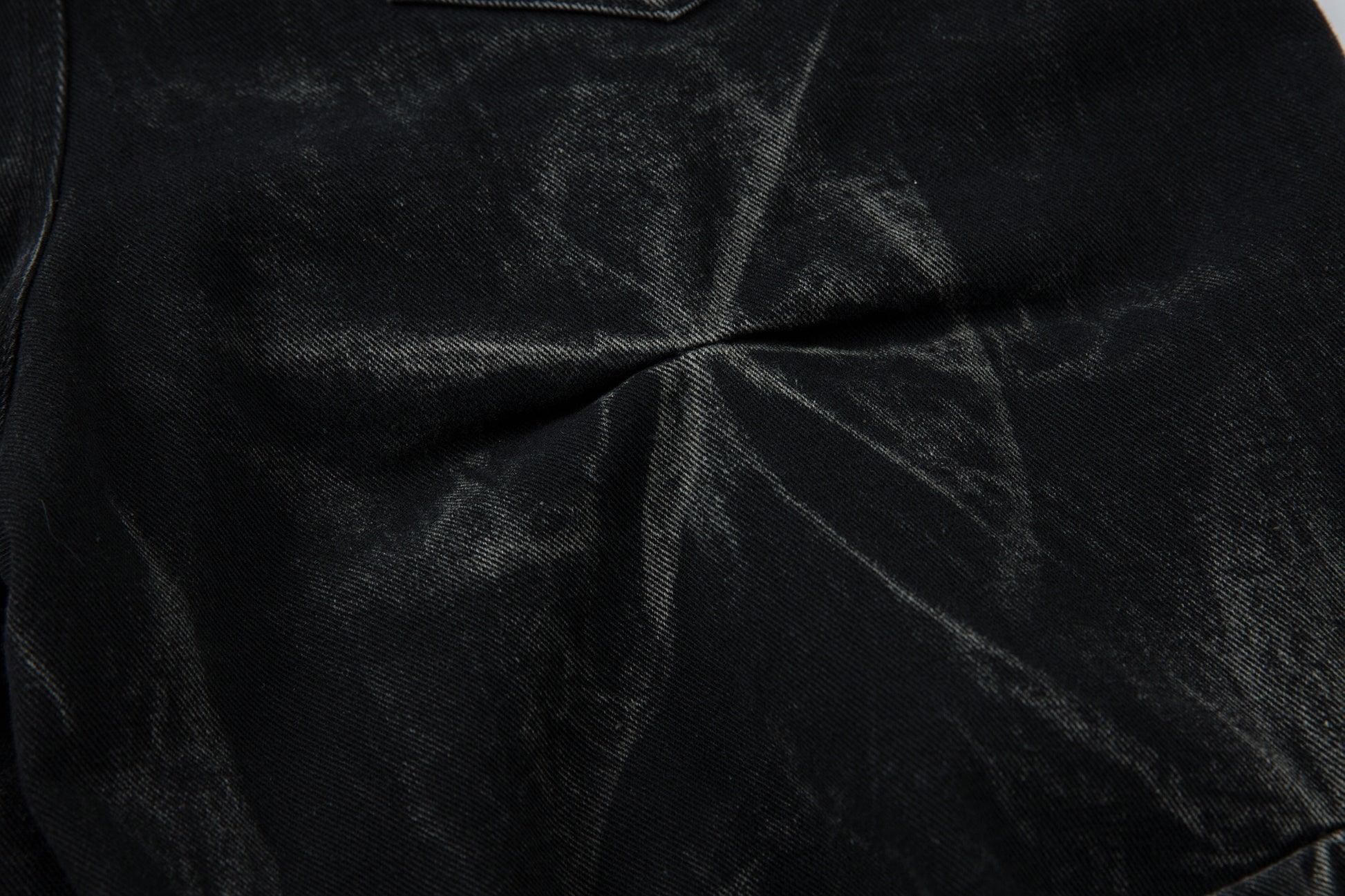 Washed Distressed Pleated | Baggy Jeans - Santo 