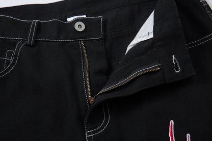 Flame Graphic | Baggy Jeans - Santo 