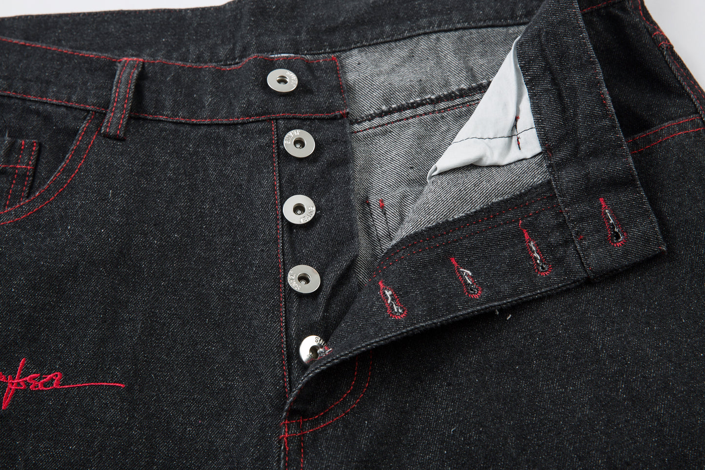 Iron Cross Embroidered | Baggy Jeans - Santo 