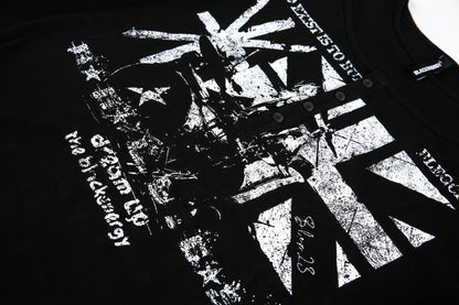 Punk Flag Art | Button Sweatshirt - Santo 