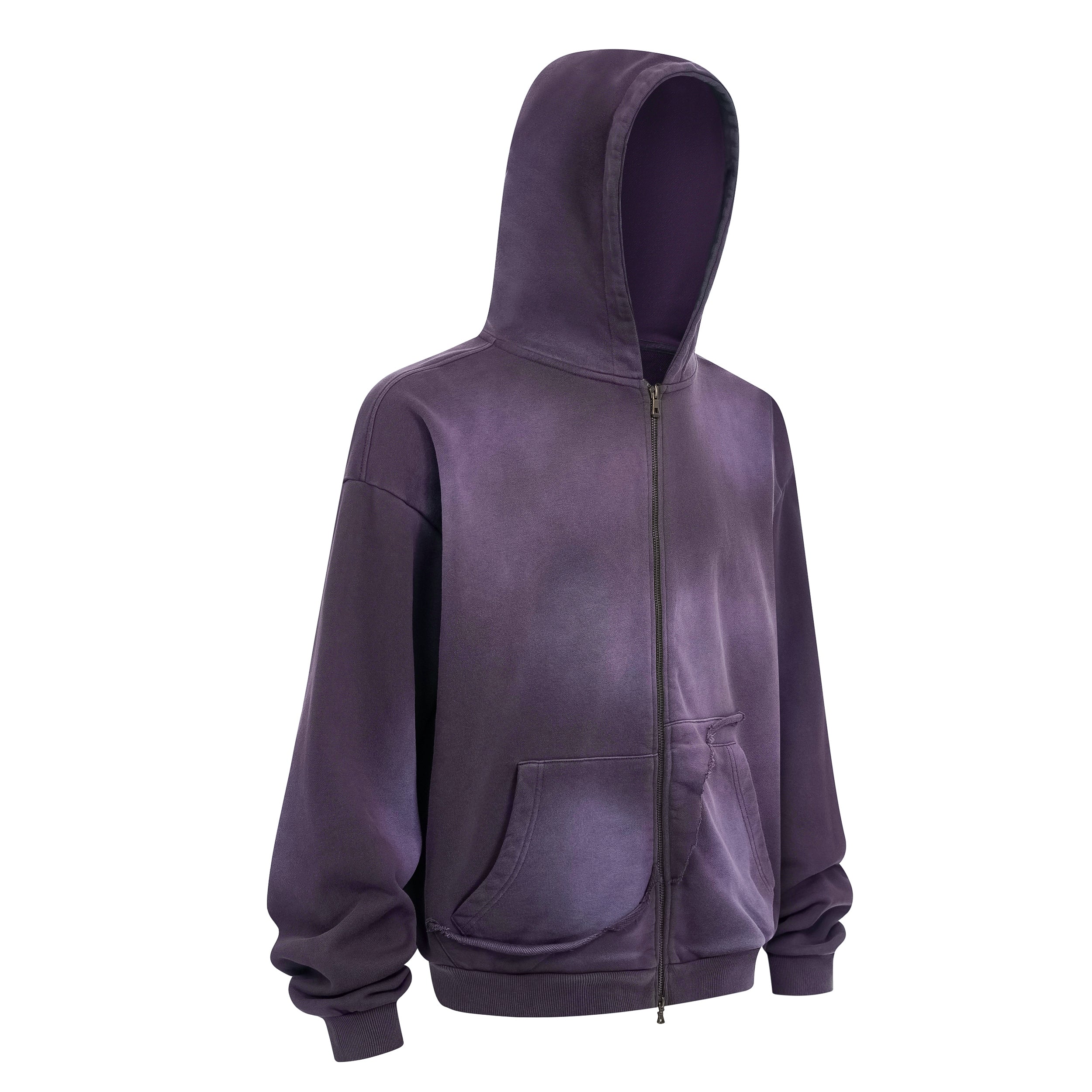 Washed Distressed | Zip-Up Hoodie