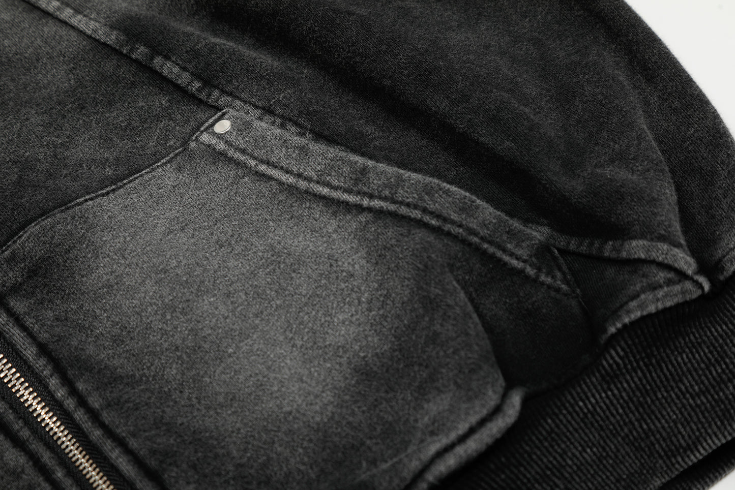 Washed | Oversized Zip Up Hoodie - Santo 