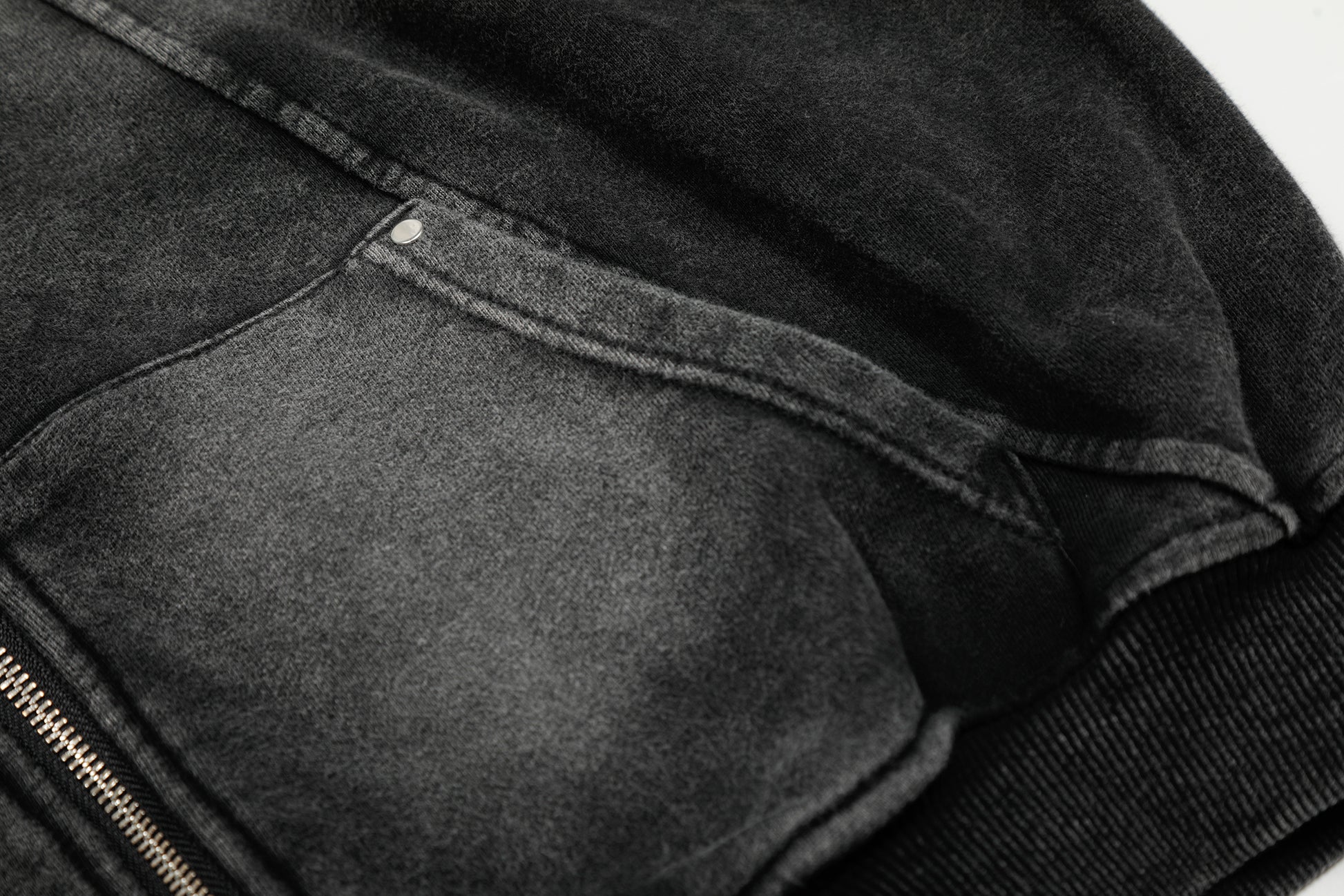 Washed | Oversized Zip Up Hoodie - Santo 