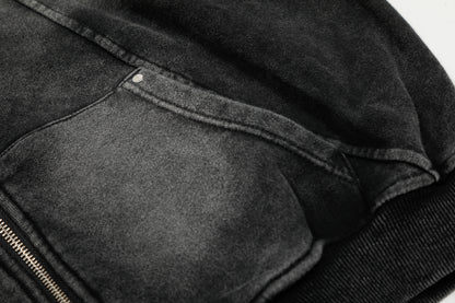 Washed | Oversized Zip Up Hoodie - Santo 