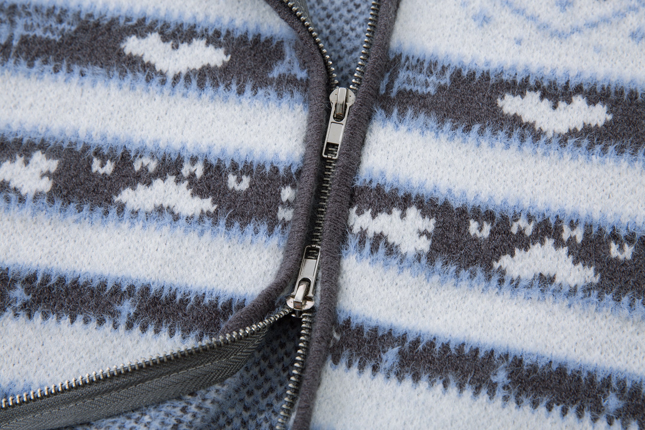 Powder Star | Striped Knit Hoodie with Faux Fur Hood