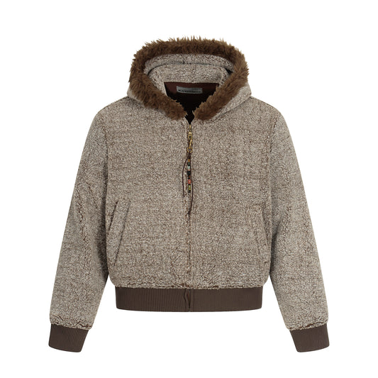 Pine Cocoa | Contrast Hooded Zip Jacket