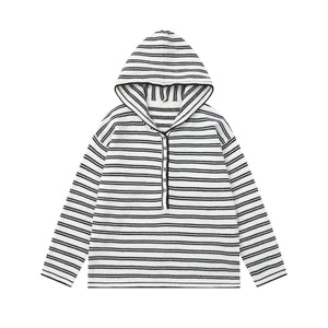 COASTLINE | Striped Buttoned Hood Pullover