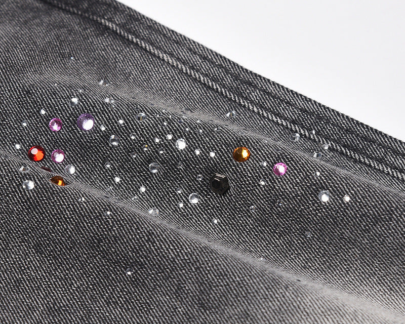 Starry Washed Rhinestone | Denim Shorts - Santo 