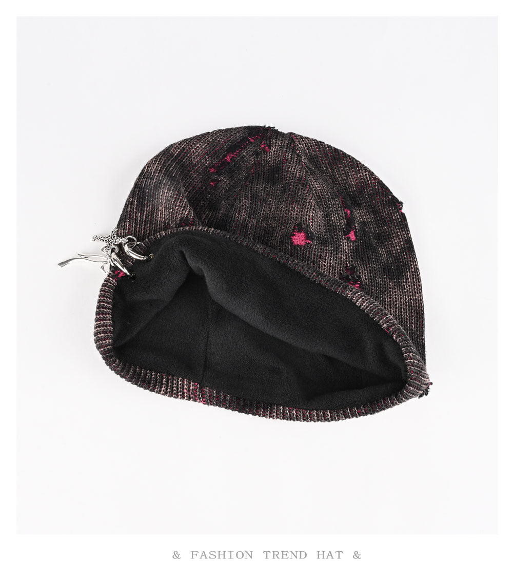 Retro Wasteland Style Distressed Knit | Hanging Charm Beanie