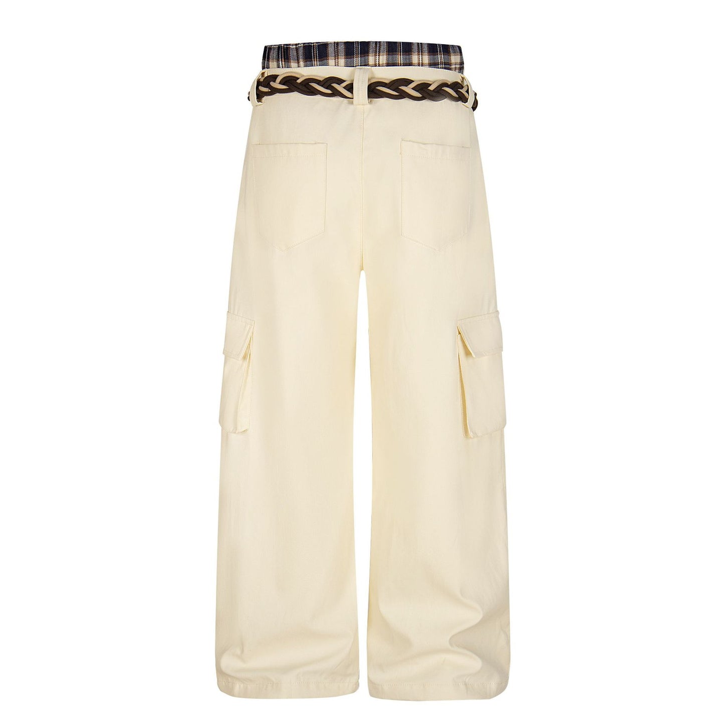 Plaid Waist Detail | Cargo Pants - Santo 