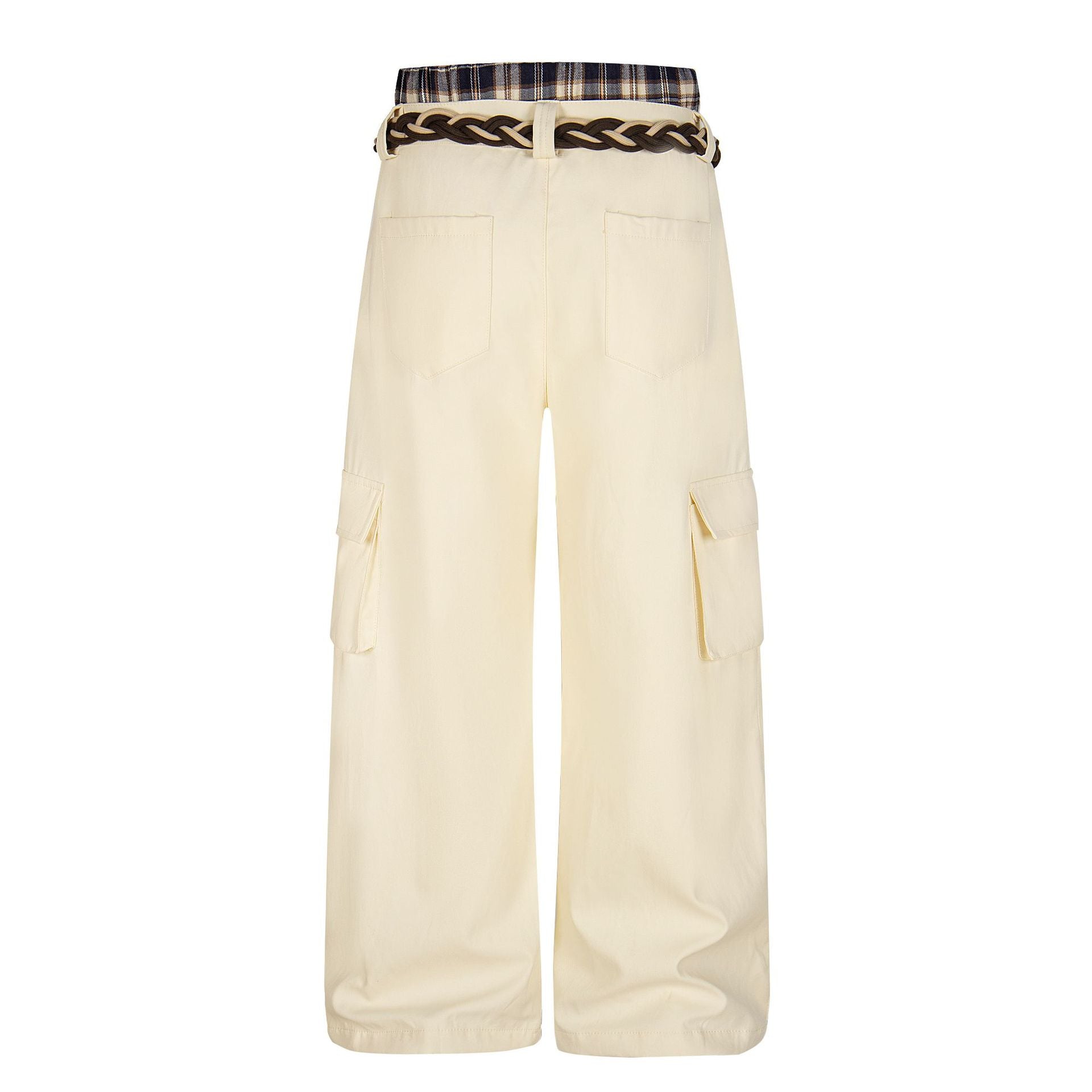 Plaid Waist Detail | Cargo Pants - Santo 