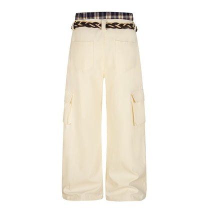 Plaid Waist Detail | Cargo Pants - Santo 
