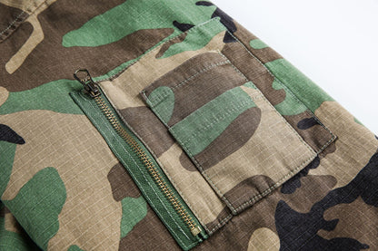 Camouflage Fur Collar | Reversible Cotton Jacket