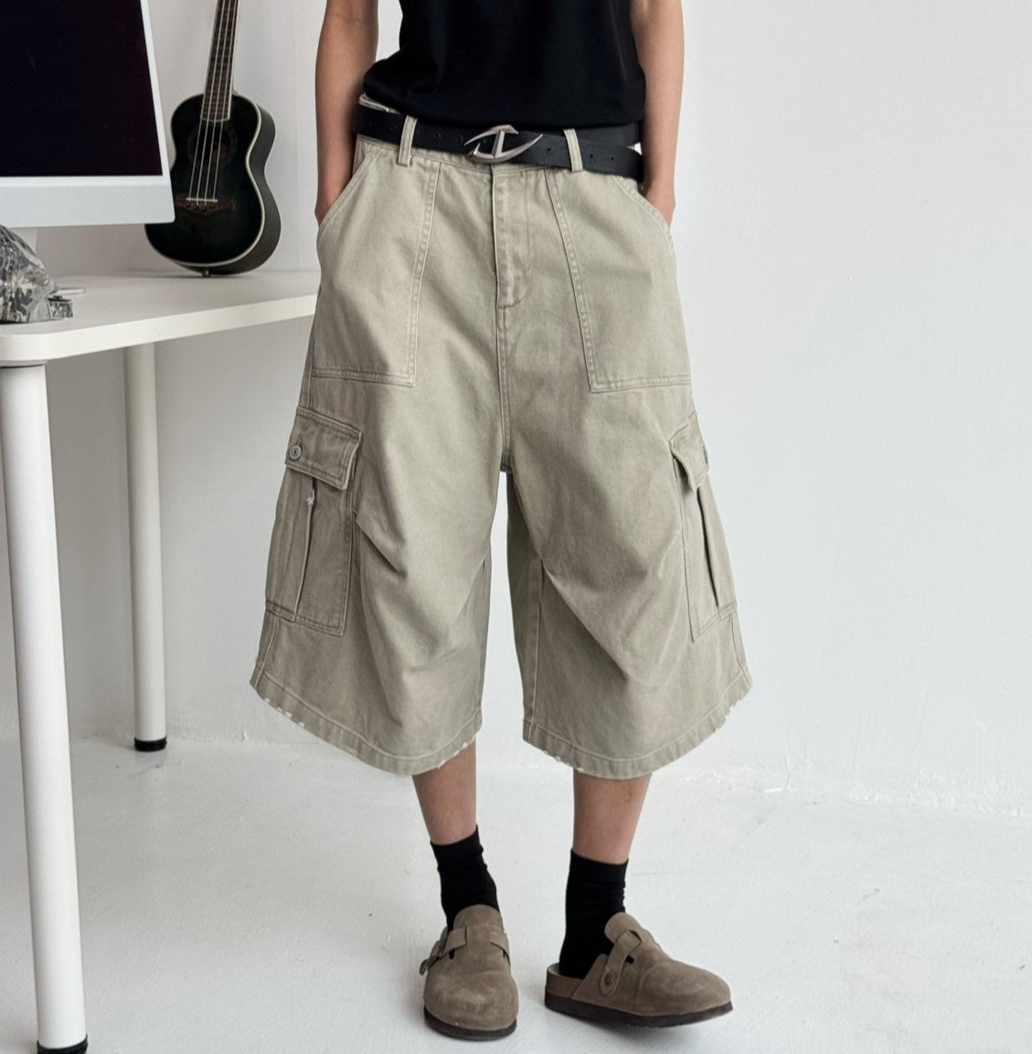 Adjustable Waist | Cargo Shorts - Santo 
