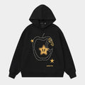Glitter Star Apple Print | Oversized Hoodie - Santo 