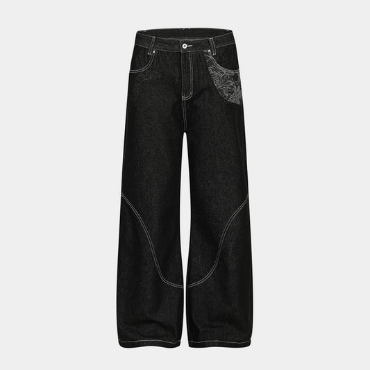 High Street Embroidery | Hip-Hop Jeans