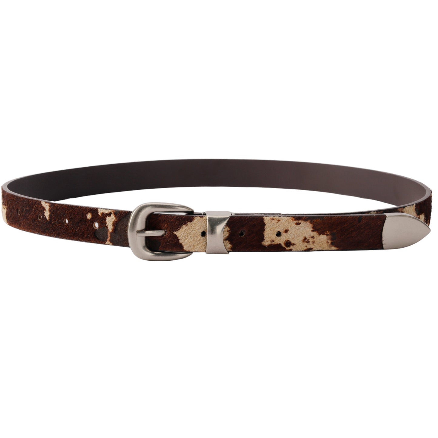 Cow Print Hair | PU Leather Belt