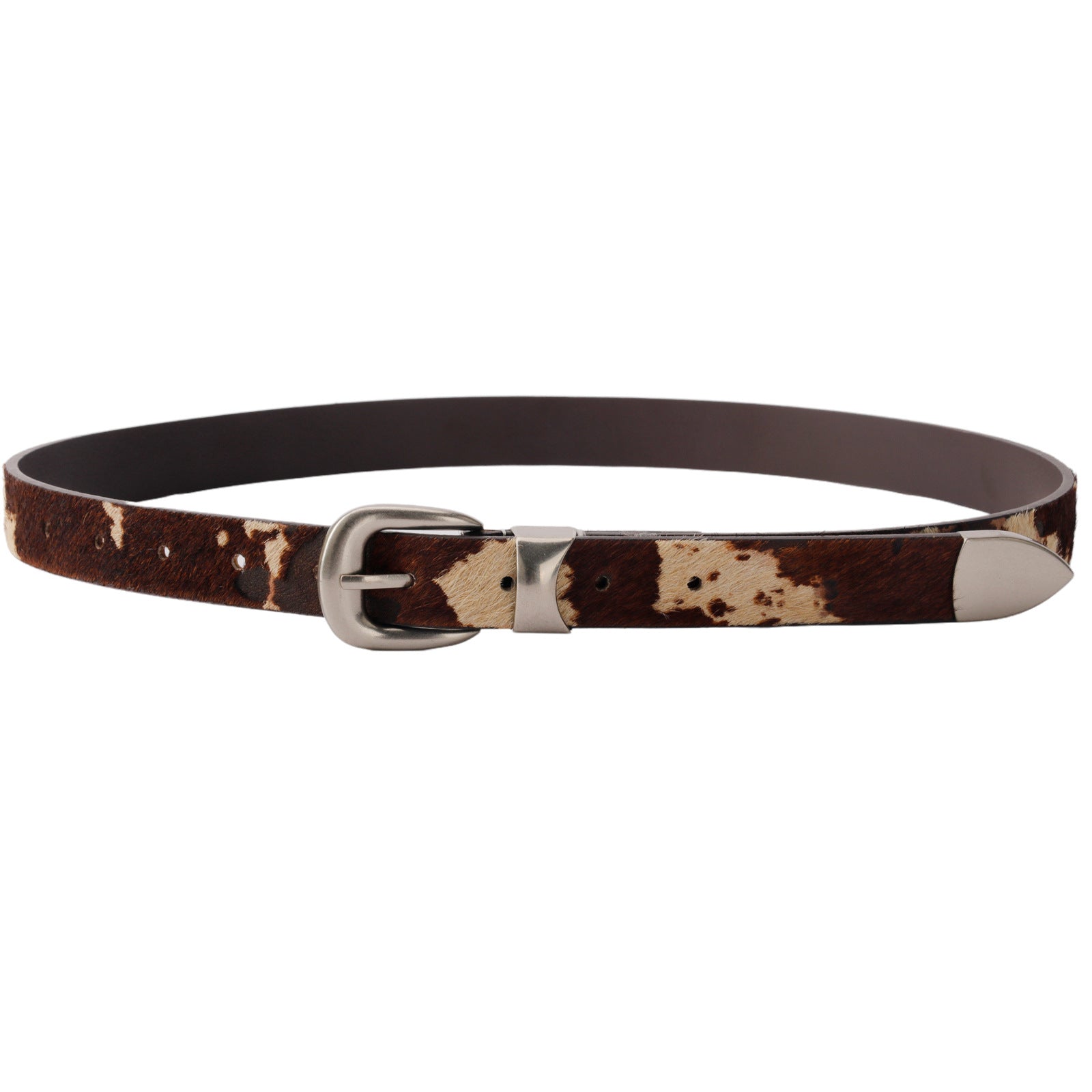 Cow Print Hair | PU Leather Belt