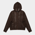 Crochet Mesh | Knit Zip Up Hoodie - Santo 