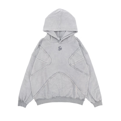 Washed Hoodie | Panelled Streetwear Pullover - Santo 