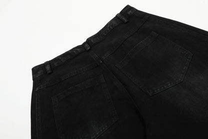 Striped Stitching | Washed Barrel Jeans - Santo 