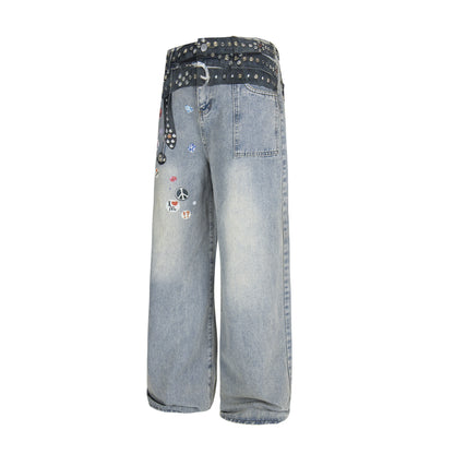 Studded Patchwork | Denim Jeans - Santo 