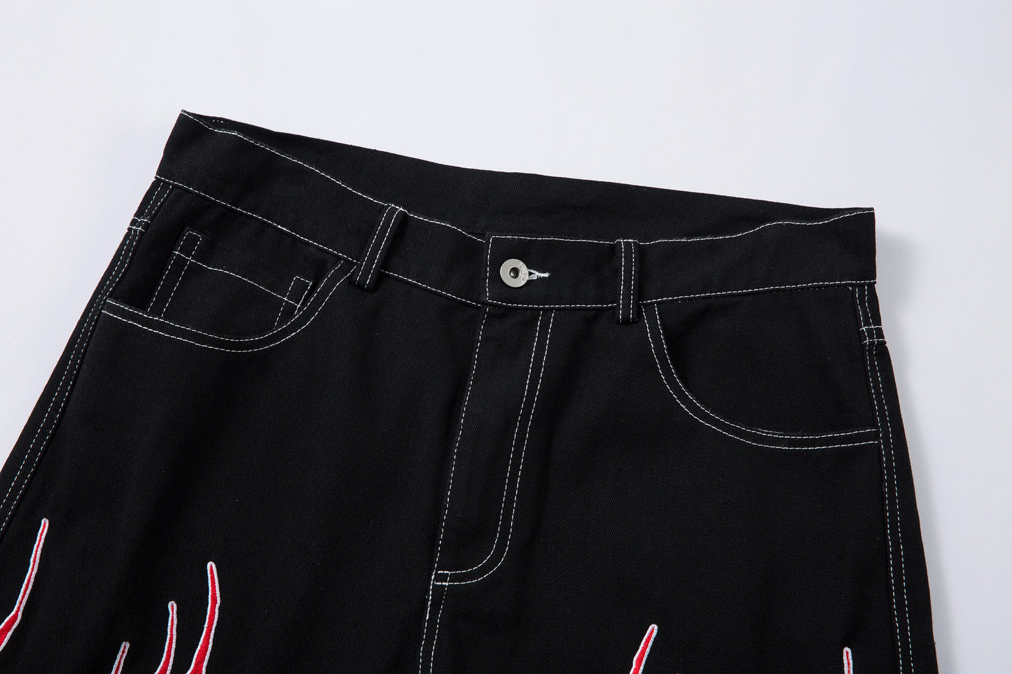 Flame Graphic | Baggy Jeans - Santo 