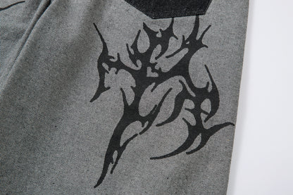 Tribal Flame Print | Baggy Jeans - Santo 