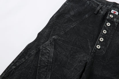 Crinkle Washed Structure | Baggy Jeans - Santo 