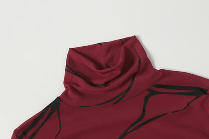 Abstract Line Graphic | Turtleneck Sweatshirt - Santo 