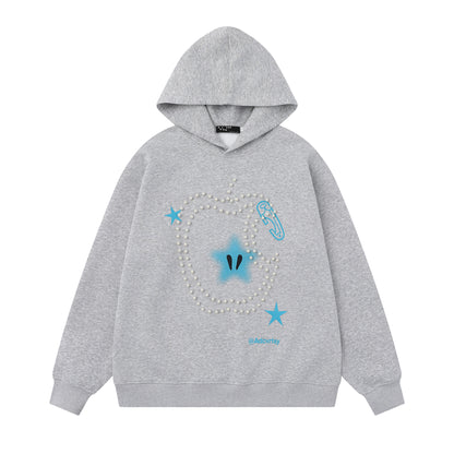 Glitter Star Apple Print | Oversized Hoodie - Santo 