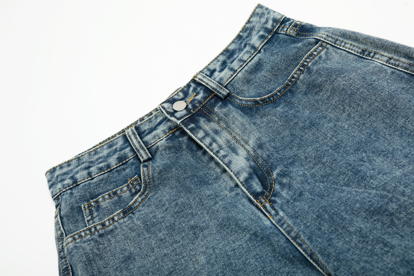 Star Stitching Washed | Wide Jeans - Santo 