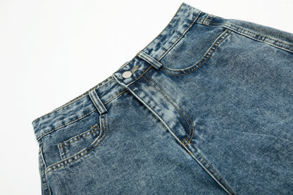 Star Stitching Washed | Wide Jeans - Santo 