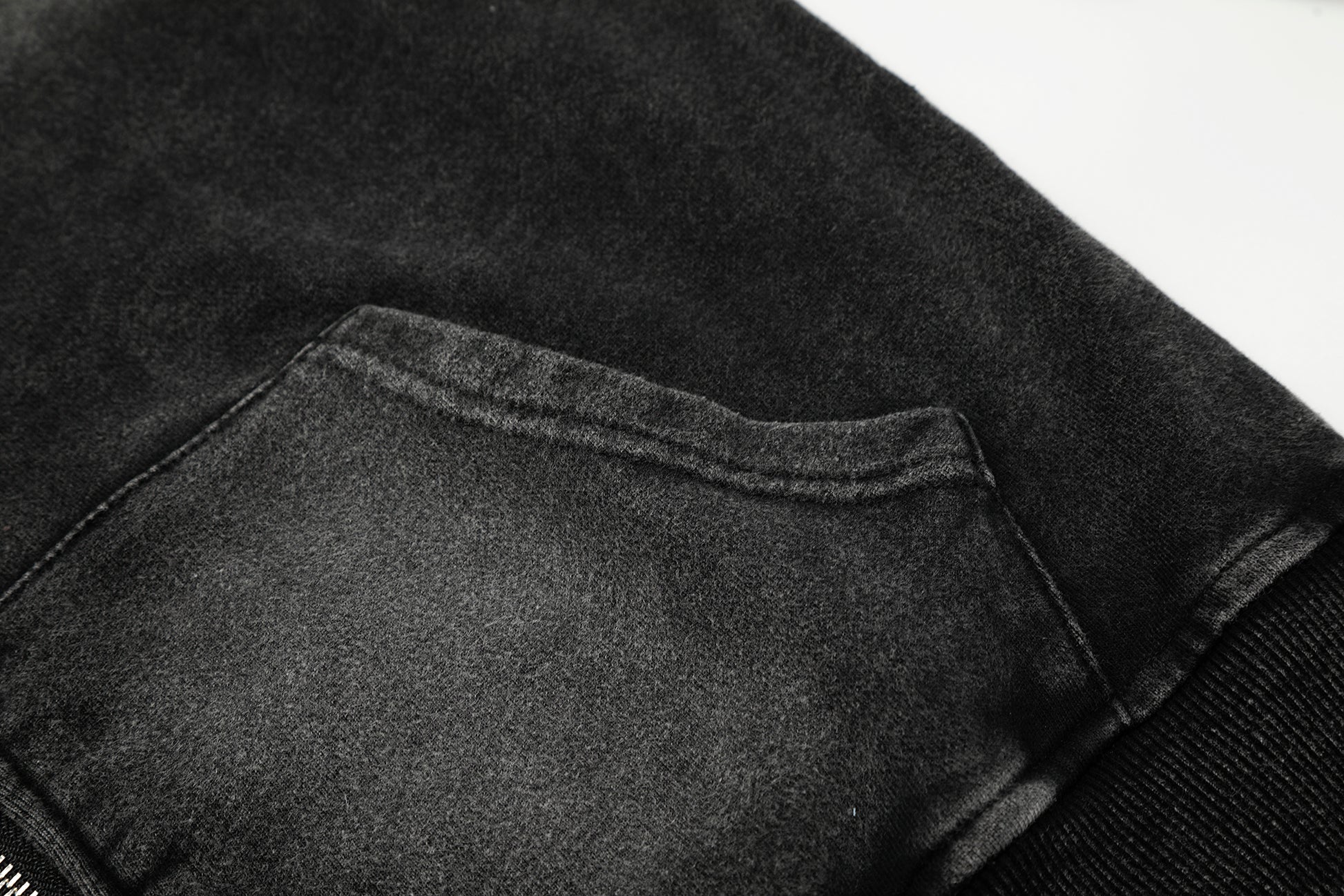 Washed Gradient | Black Zip Up Hoodie - Santo 