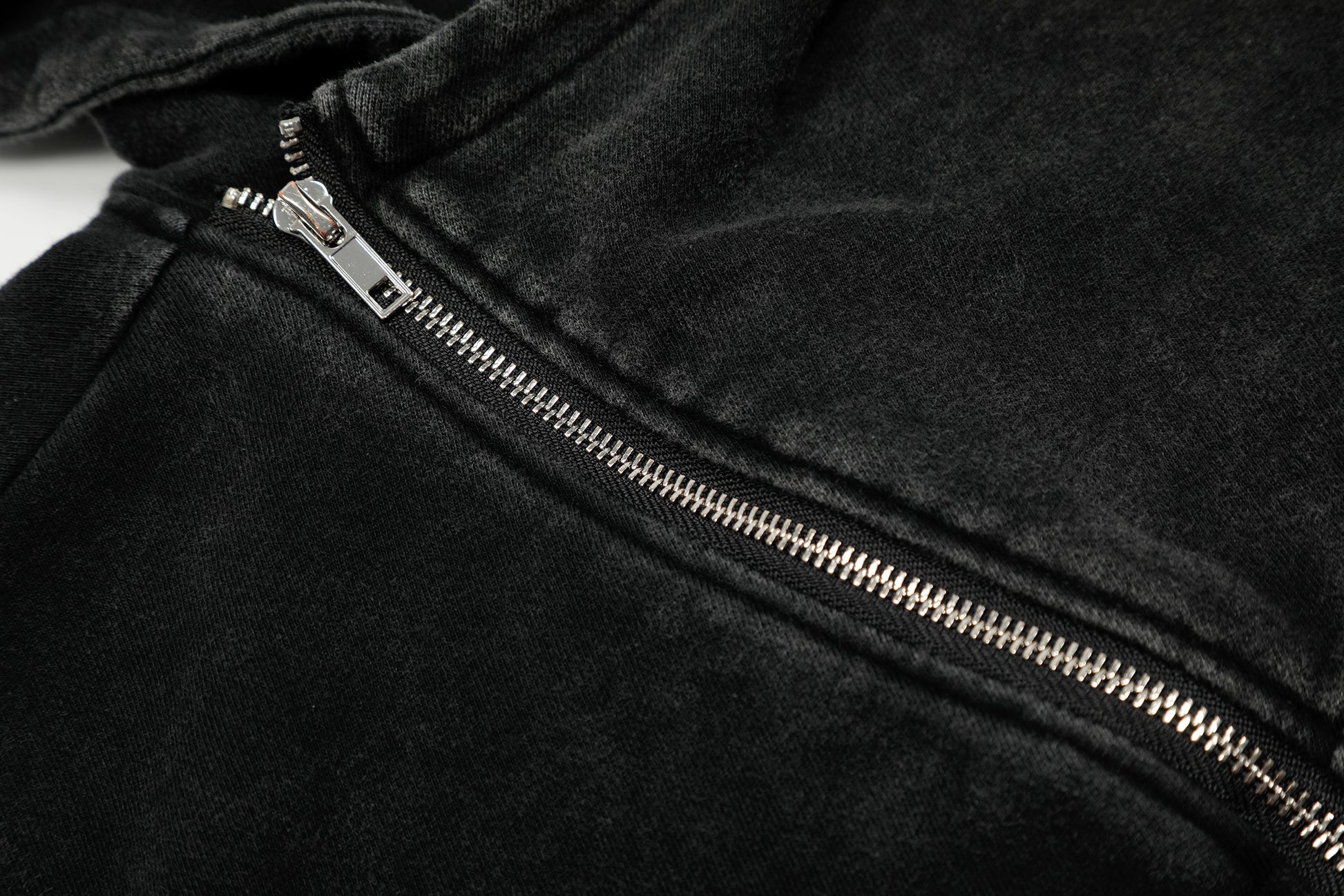 Asymmetry | Washed Zip Up Hoodie - Santo 