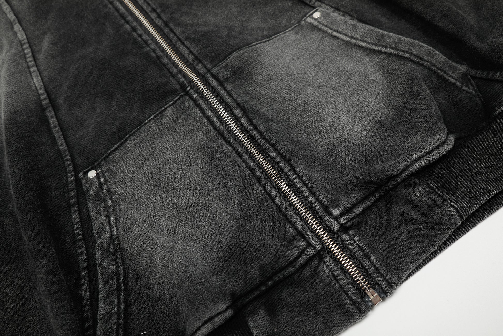 Washed | Oversized Zip Up Hoodie - Santo 