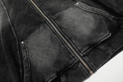 Washed | Oversized Zip Up Hoodie - Santo 