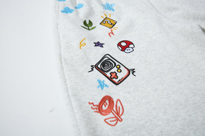 Cartoon Patch Decor | Loose Sweatpants - Santo 