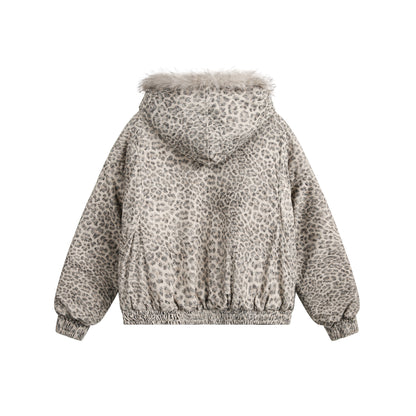 Leopard Patterned / Faux Fur Jacket
