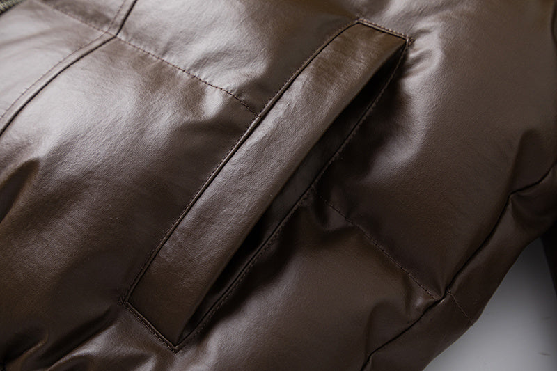 Leather Padded | Short Puffer Jacket