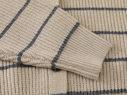 Stripe Hoodie | Button-Up Knit Cardigan