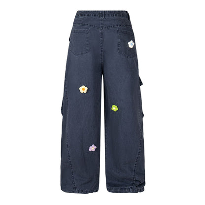 3D floral embroidery | Washed Cargo - Santo 