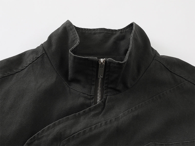 Asymmetric Clasp Front | Metal Button Jacket